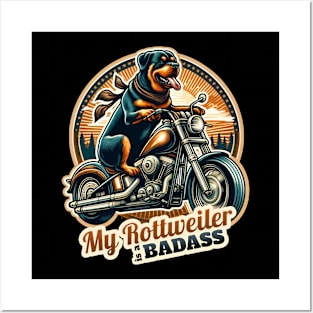 Biker Rottweiler Posters and Art